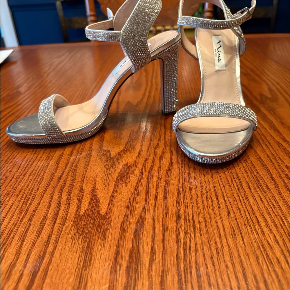 Nina Silver Women's Heeled Sandals